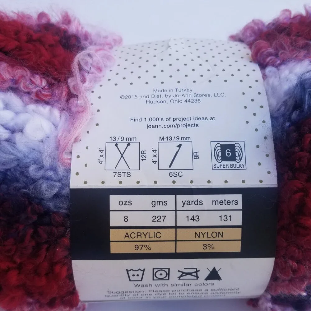 Buttercream Luxe Craft Rainbow Boucle Bulky America 1 of 2 discontinued yarn 8oz